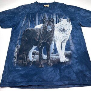 Vintage 2002 The Mountain Tie Dye Wolves T-Shirt Rusty Fretner Men's L
